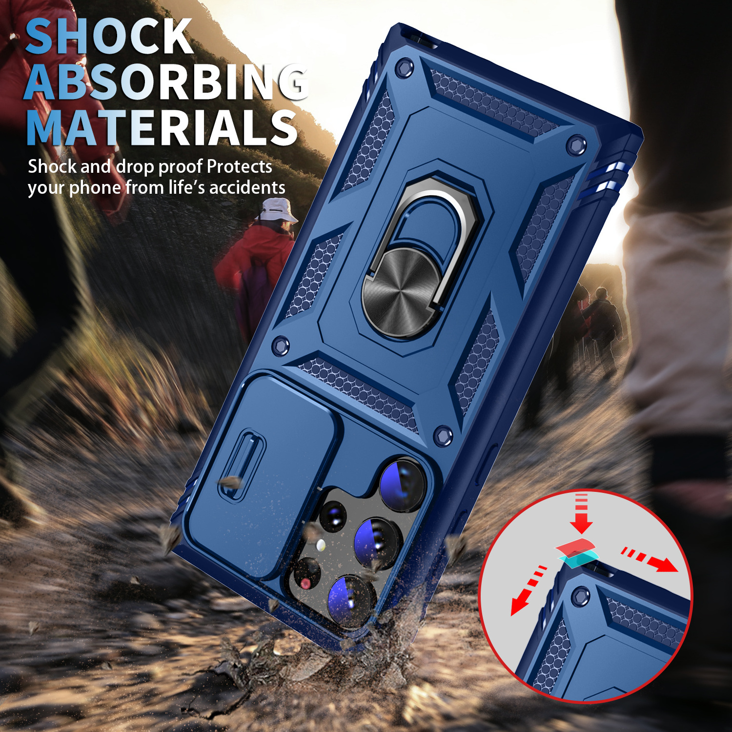 Rugged Shockproof Hard 2in1 Case For Samsung S23 Ultra Shockproof Case slide camera kickstand phone cover for samsung s23 s22