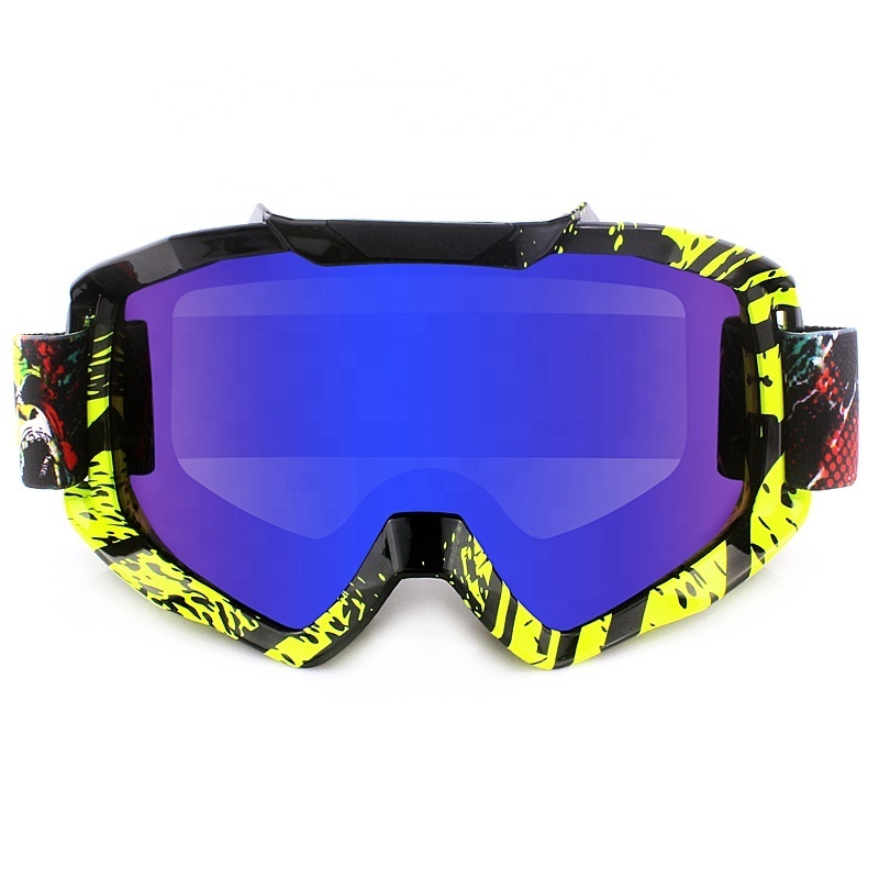 Custom Uv400 Dustproof Sports Eyewear Blue Atv Utv Mx Goggles