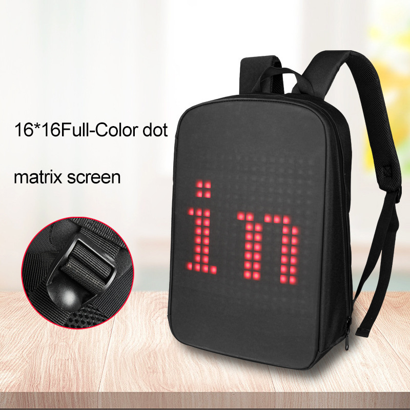 Fashion New Trend Advertising Digital Dynamic Led Light Display Smart Dynamic Screen Panel Backpack