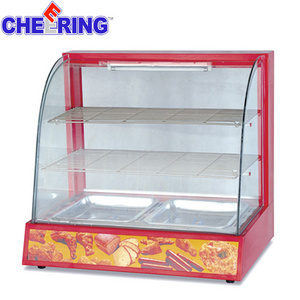 Curved Glass Warming Display Showcase/Hot Food Warmer Display Showcase