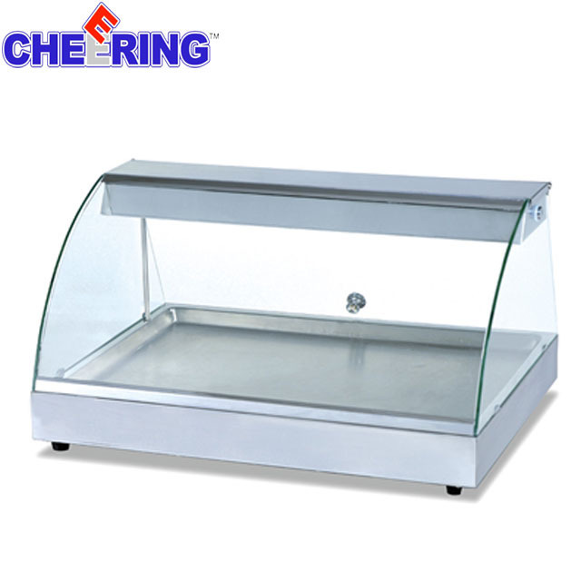 Curved Glass Warming Display Showcase/Hot Food Warmer Display Showcase