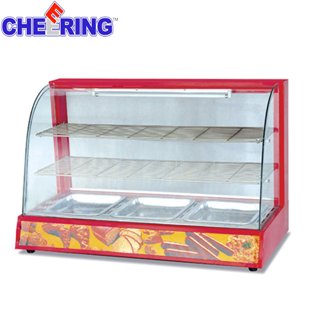 Curved Glass Warming Display Showcase/Hot Food Warmer Display Showcase