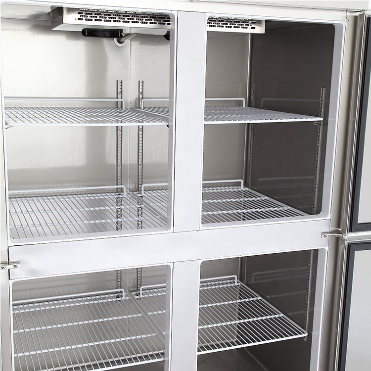 commercial stainless steel restaurant fridge 6 door upright freezer with lock