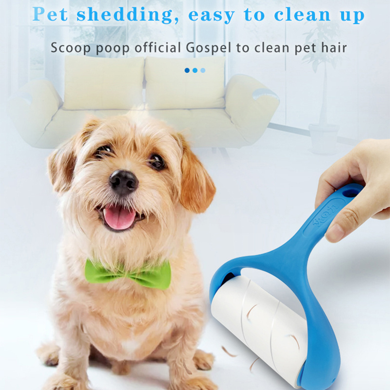 Portable Clothes Fur Fuzz Cleaner Extra Hair Trimmer Sticky Pet Hair Lint Remover With Cover Color Handle Lint Roller