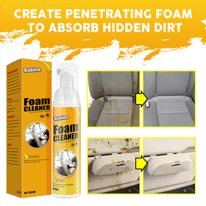 Factory Oem Multi-functional Interior Spray Liquid Cleaner For Plastic Refresh Leather Finish Shine And Car Roofs Fabric