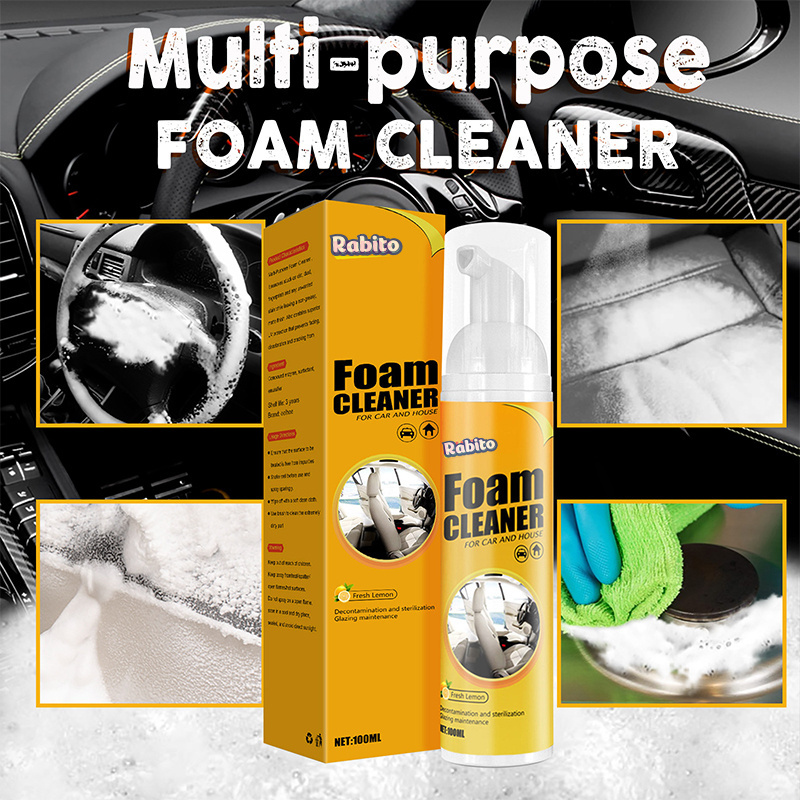 Car Glass Seat Interior Spray Cleaning Detergent Upholstery Multi Purpose Car Foam Cleaner Spray