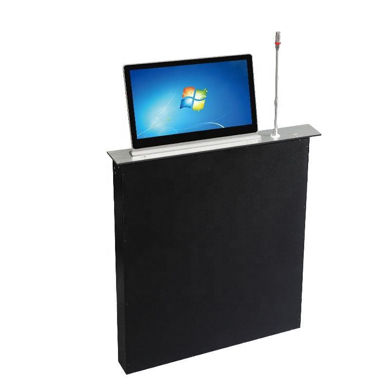 High performance pop up lcd lifter with microphone for morden conference room