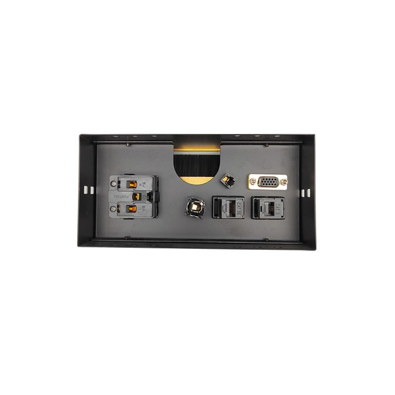 recessed flip up cover multi power table socket outlet hidden electrical brushed gold socket