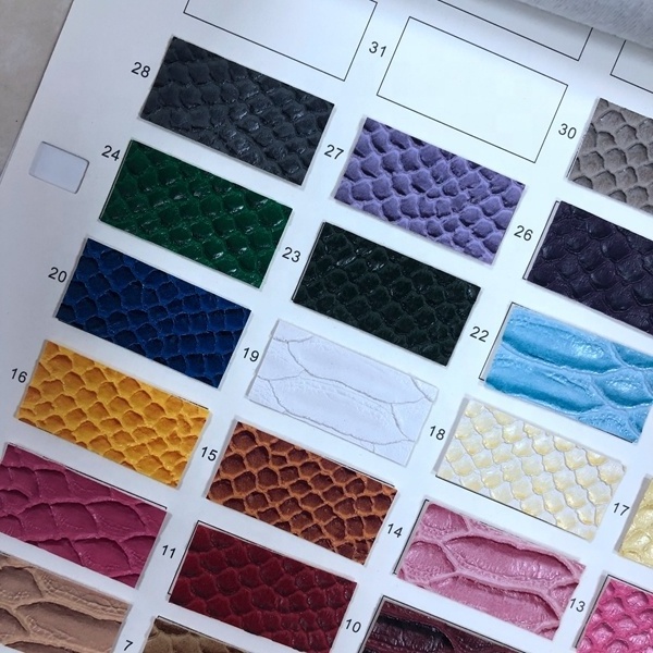 Fashionable color PU leather rolls  fake crocodile snake skin leather for handbag and wallets mobile case cover usage