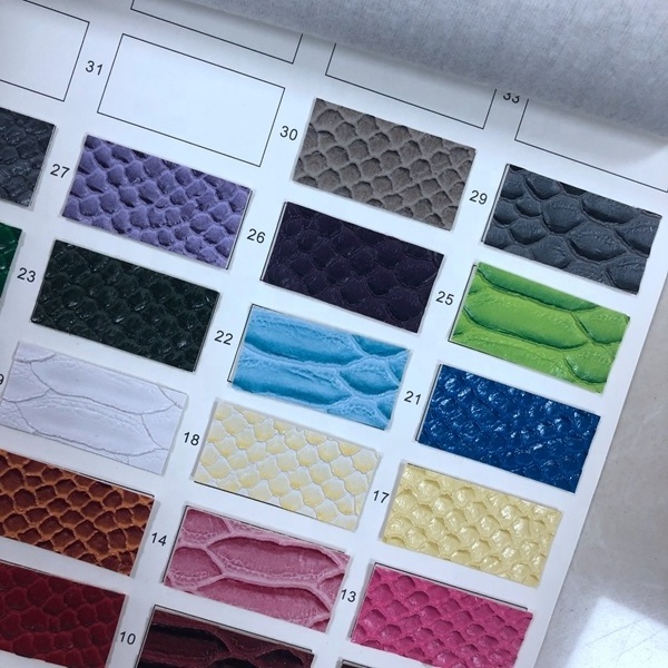 Fashionable color PU leather rolls  fake crocodile snake skin leather for handbag and wallets mobile case cover usage