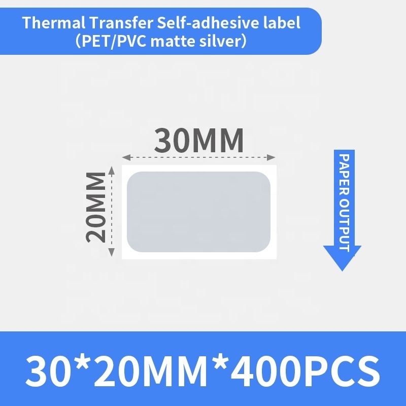 Juxing 30x20mm*400pcs Thermal Transfer Glossy Blank Label Self adhesive Stickers for car accessories stickers commuter