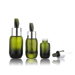 15ml 30ml 50ml green Hot Sale Luxury Spray Dropper Glass Essential Oil Glass Bottle For Essence Skincare