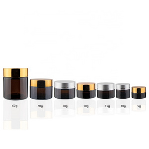 5 ml 10 ml 15 ml 20 ml 30 ml 50 ml 60 ml cosmetic amber glass jar with gold lids