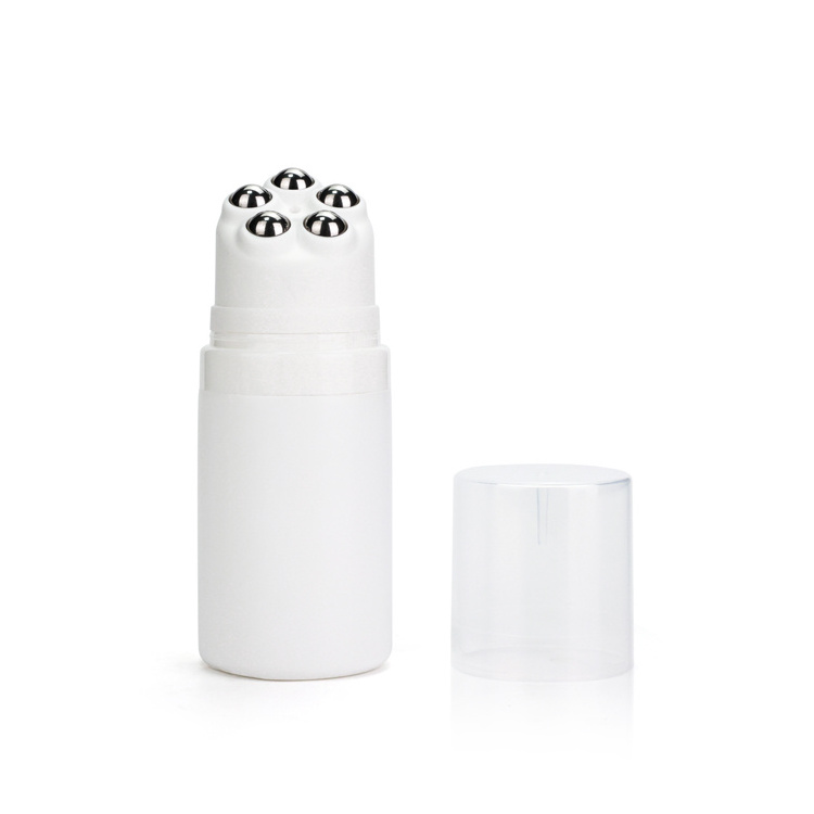 100ml 120ml 4oz PET plastic deodorant roller bottle round perfume essential oil roll on bottle with five stainless steel ball