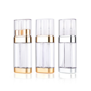 Unique clear dual chamber 30ml plastic cosmetic lotion pump bottle for skin care product