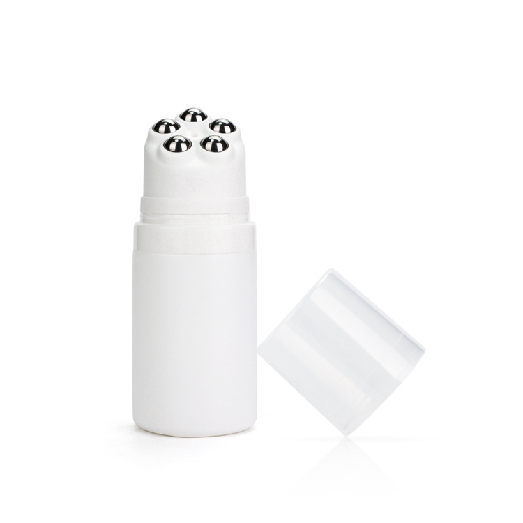 100ml 120ml 4oz PET plastic deodorant roller bottle round perfume essential oil roll on bottle with five stainless steel ball