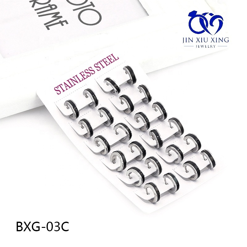 JXX BXG-03C New Product High Quality Huggie Stainless Steel Jewelry Earrings For Men