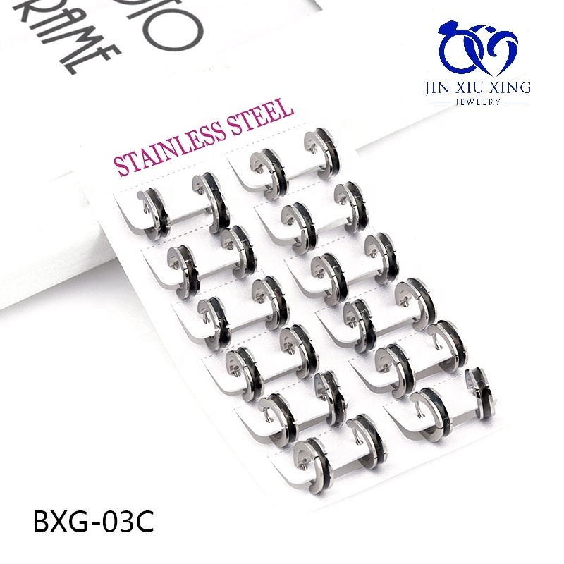 JXX BXG-03C New Product High Quality Huggie Stainless Steel Jewelry Earrings For Men