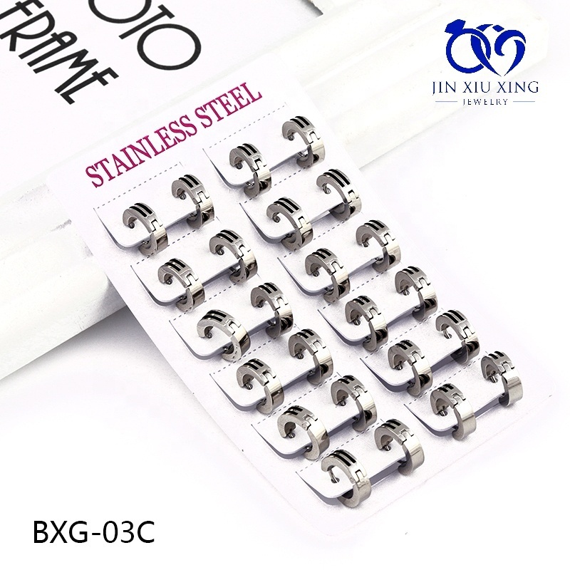 JXX BXG-03C New Product High Quality Huggie Stainless Steel Jewelry Earrings For Men