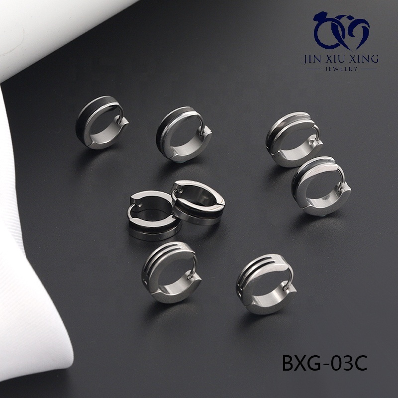 JXX BXG-03C New Product High Quality Huggie Stainless Steel Jewelry Earrings For Men