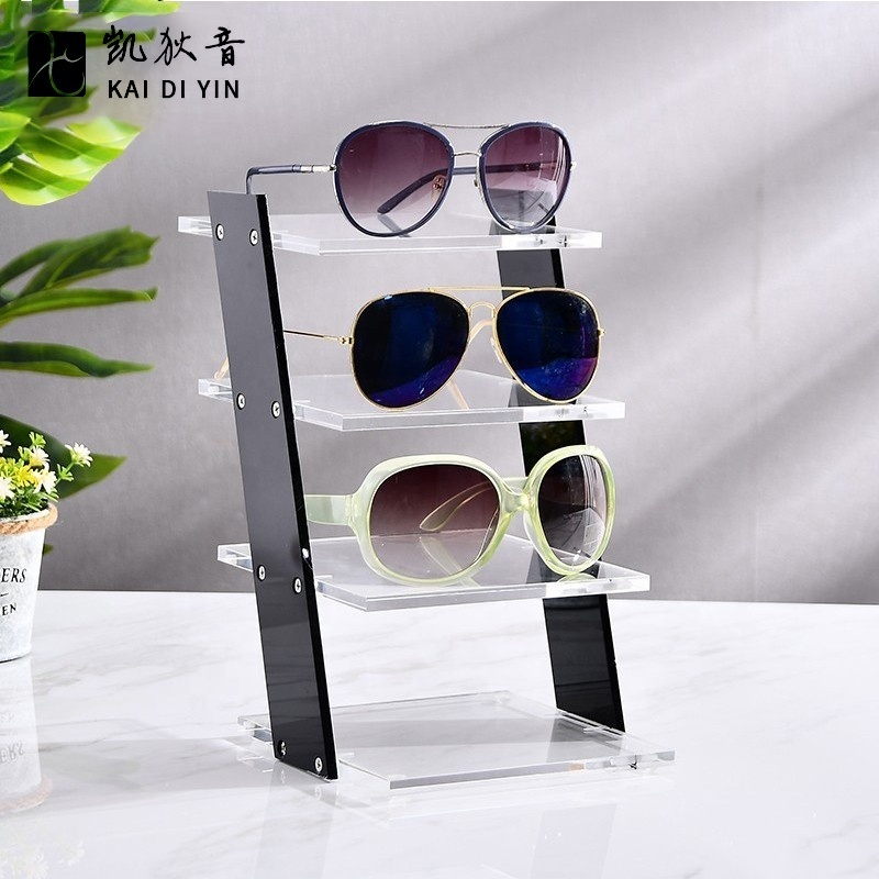 Wholesale 4-Layer Clear Acrylic Display Rack for Sunglasses Glasses Frame Showcase