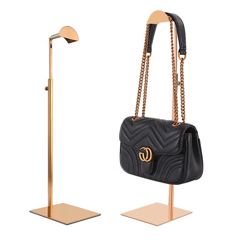 Factory Hot Sale high quality golden stainless steel hanging bag display stand