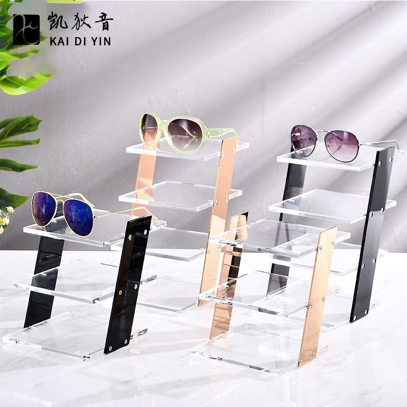 Wholesale 4-Layer Clear Acrylic Display Rack for Sunglasses Glasses Frame Showcase