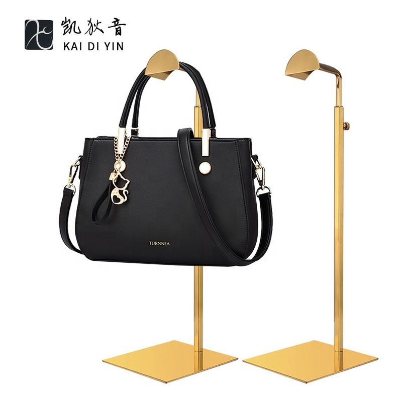 Factory Hot Sale high quality golden stainless steel hanging bag display stand