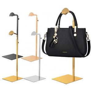 Factory Hot Sale high quality golden stainless steel hanging bag display stand