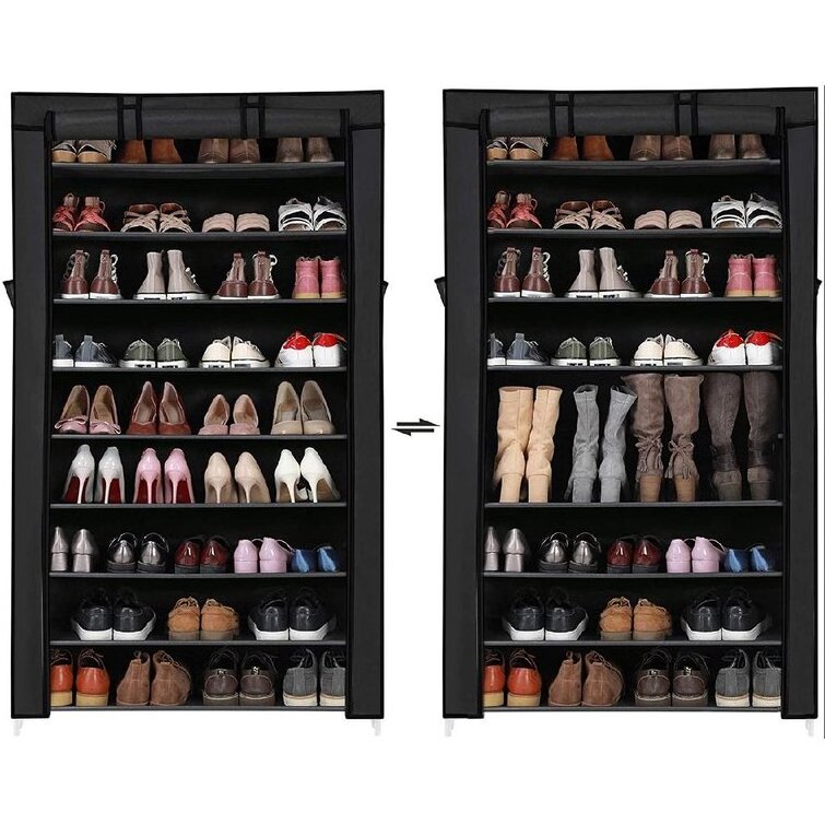 10-Tier Shoe Rack, 34.6 X 11 X 63 Inches 50 Pairs Shoe Rack Storage Organizer With Dustproof