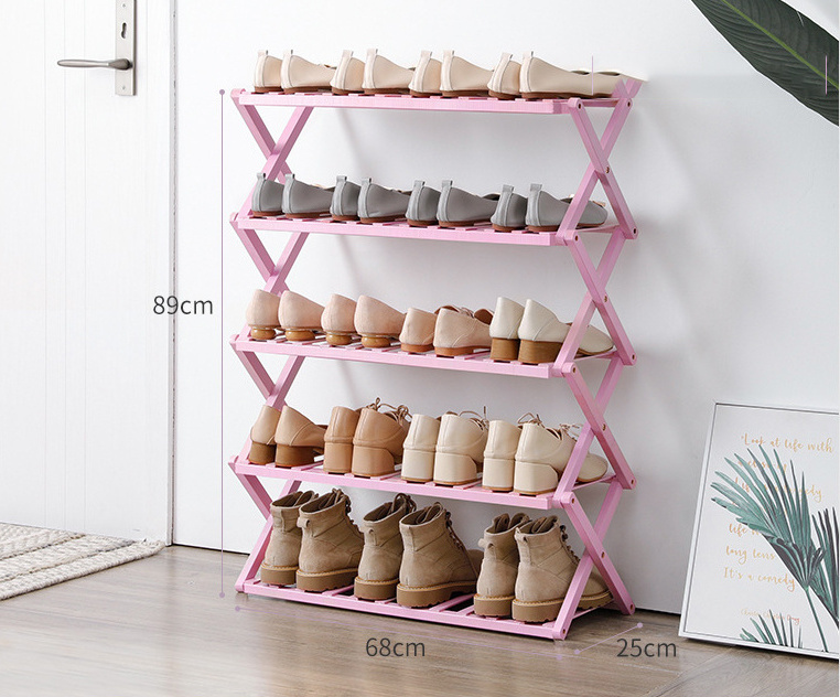 Modern Living Room Furniture Shoe Storage Foldable Stand 4 Different Colors Bamboo Cabinet Shoe Rack Online