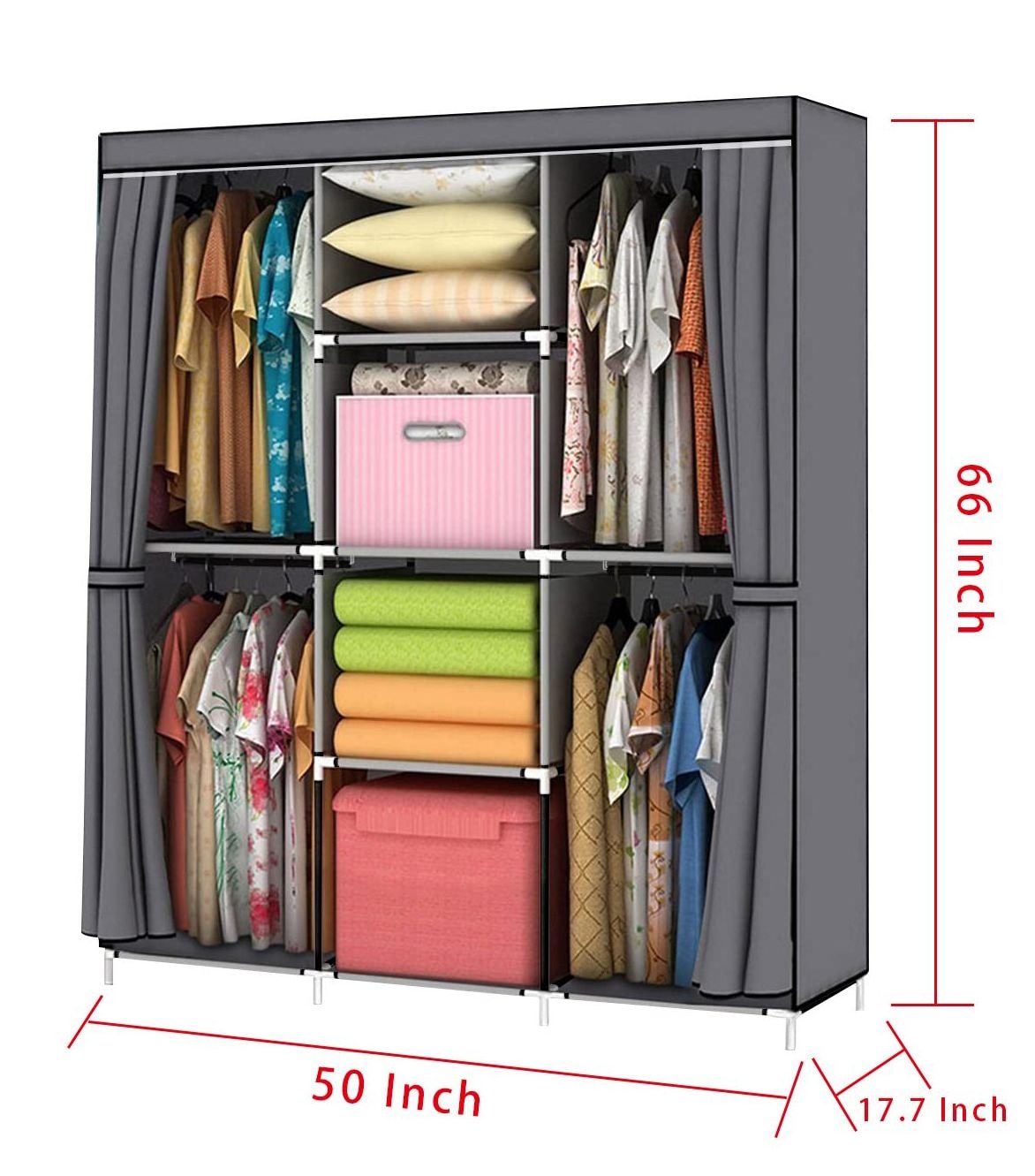 Hanging Fabric Wardrobe Simple Assembly Household Non-Woven Thickened Portable Cloth Wardrobe