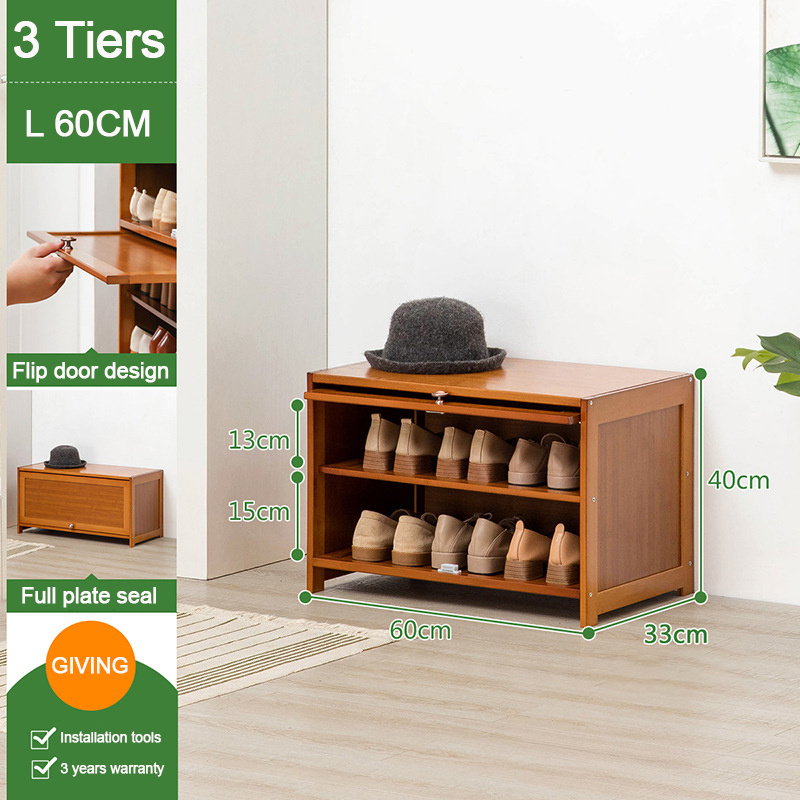 Large Space Entry Way Tea Color Display Storage Cabinet Shoe Shelf Modern Simple Houseware Multilayer Trending Bamboo Shoe Rack