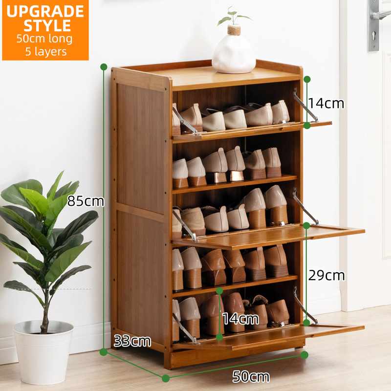 China Factory Wholesale Extra Large Size Shoe Rack Stand Bamboo Entryway Shoe Storage Cabinet