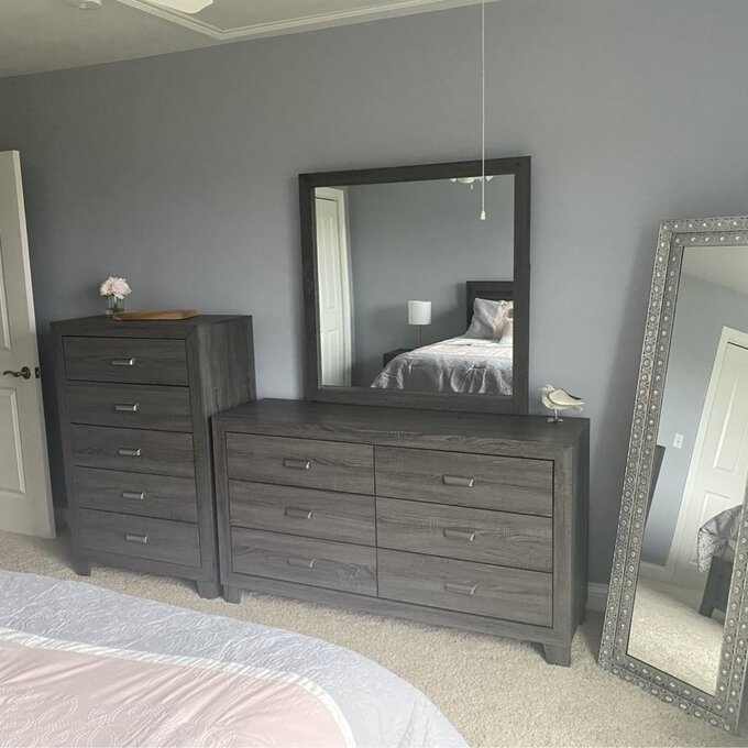 Including Chest Mirror 2 Nightstand Dresser Bed Standard 6 Piece Bedroom Furniture Set By Solid Wood