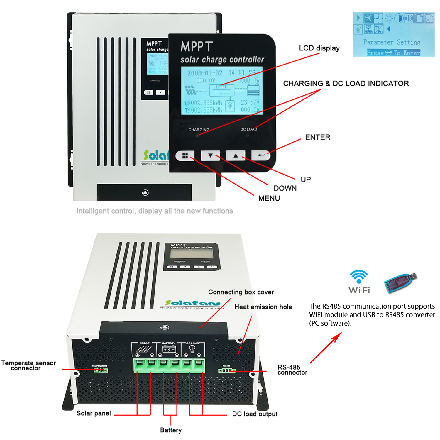 12v Solar Battery Charger Maintainer Mppt Charge Controller 60a Solar Panel Trickle Charging Kit For Car Boat Rv