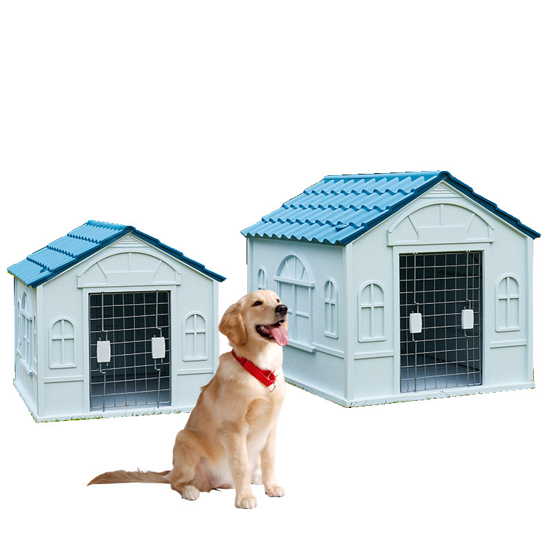 Hot sell Luxury Dog House Series Outdoor Usage Large Size Removable Rainproof Plastic Dog House With Window