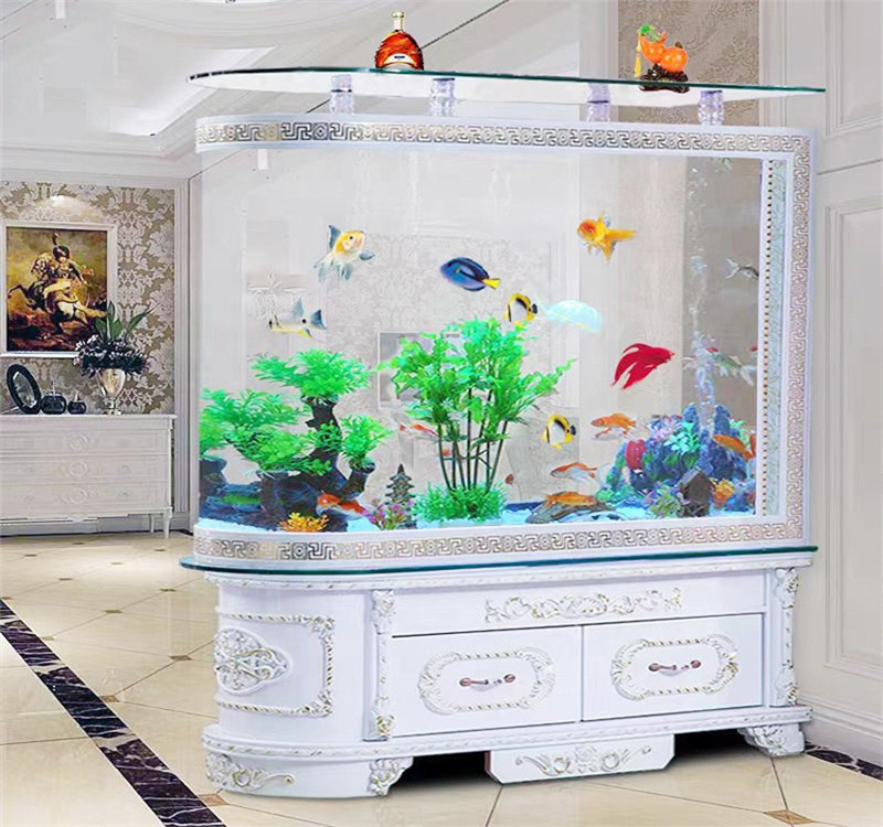 Glass Wholesale Commercial Wall Aquarium Supplies Arowana Ecological Landscape Large 1000 liter Fish Tank with Base Cabinet