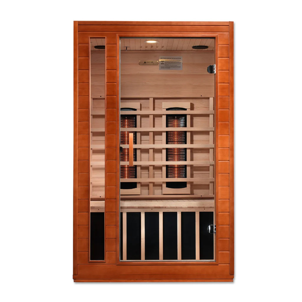 Two Person Full Spectrum Infrared Sauna Near Zero EMF Energy Efficient Design with Canadian Cedar