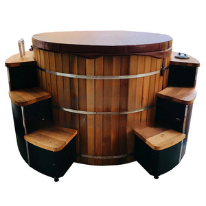 Red Cedar Wood Outdoor Wooden Bathtubs Hot Tub With Exeterna Heater