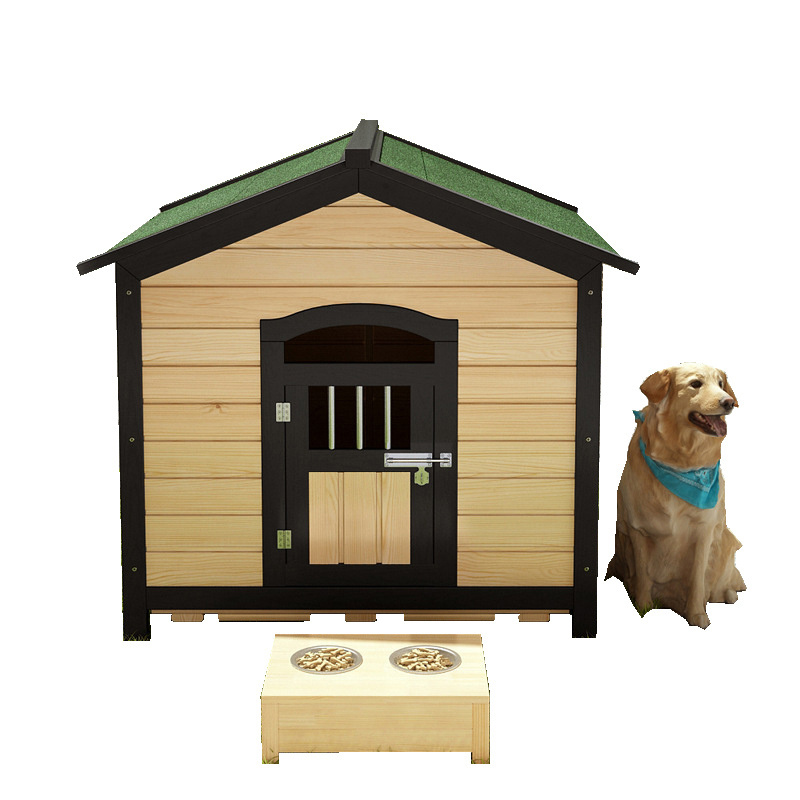 Large Waterproof Dog House Pet Kennel Easy Cleaning Removable Kennel Crate Comfortable Wooden Sustainable Wooden Solid Outdoor