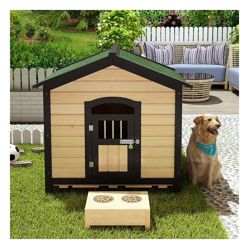 Large Waterproof Dog House Pet Kennel Easy Cleaning Removable Kennel Crate Comfortable Wooden Sustainable Wooden Solid Outdoor