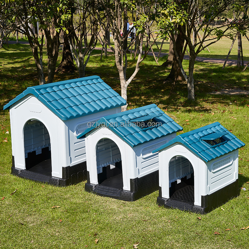 Hot sell Luxury Dog House Series Outdoor Usage Large Size Removable Rainproof Plastic Dog House With Window