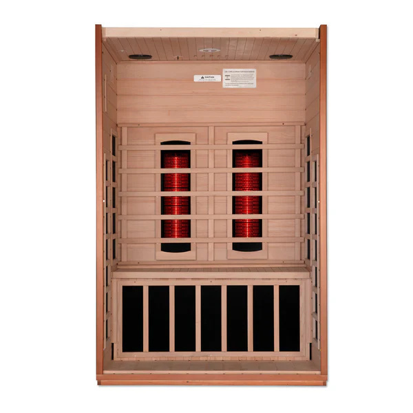 Two Person Full Spectrum Infrared Sauna Near Zero EMF Energy Efficient Design with Canadian Cedar