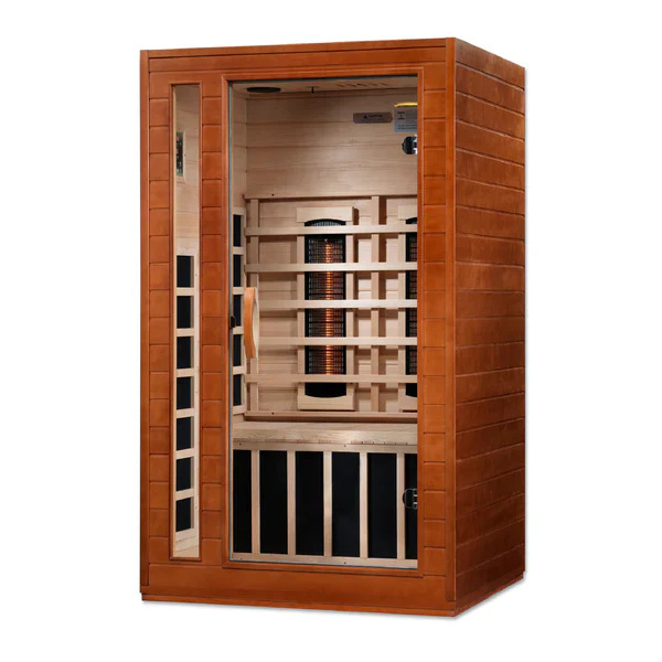 Two Person Full Spectrum Infrared Sauna Near Zero EMF Energy Efficient Design with Canadian Cedar