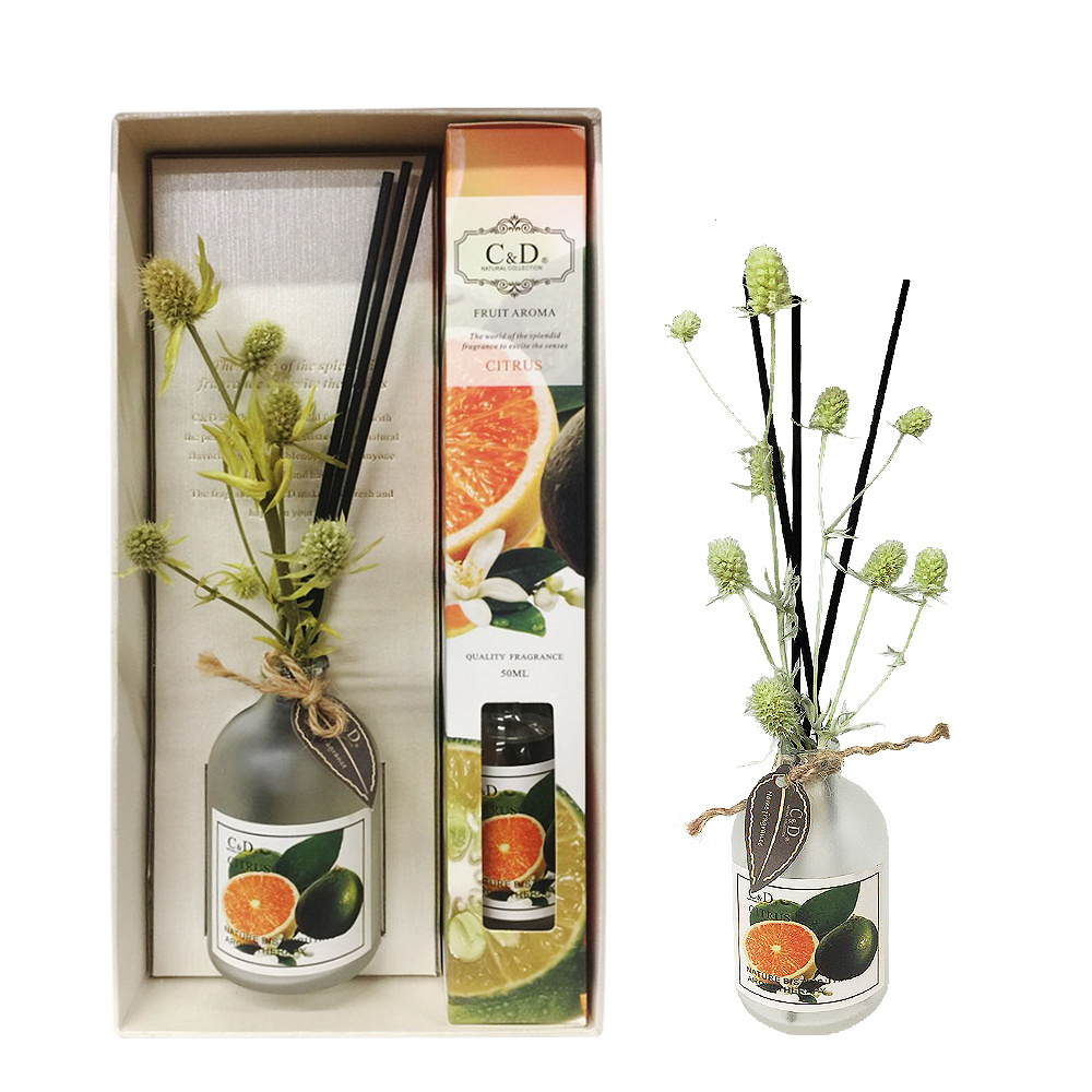 C&D No fire aromatherapy essential oil home indoor long-lasting Air Freshener reed diffuser with packaging