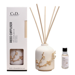 C&D 50ml hot selling home air fresher decorative fragrance perfume fragrance diffuser plaster flower