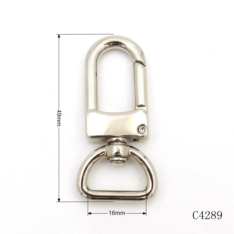 Luxury Keychain Hardware Key Ring Clasp spring snap hook 16mm Swivel lobster clasp  for leather strap