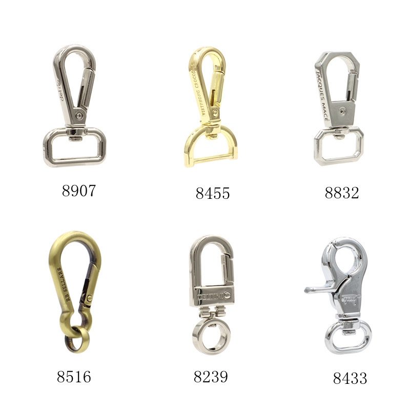 2024 New Arrival bag hardware snap hook  high quality 20mm Gold swivel eye carabiner snap hook clasp for leather bag