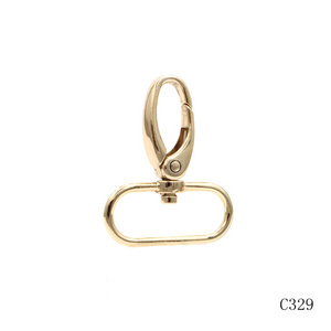 Free Samples 32mm Handbag Hardware Swivel Spring Buckle Shiny Gold Metal Swivel Clips Hook